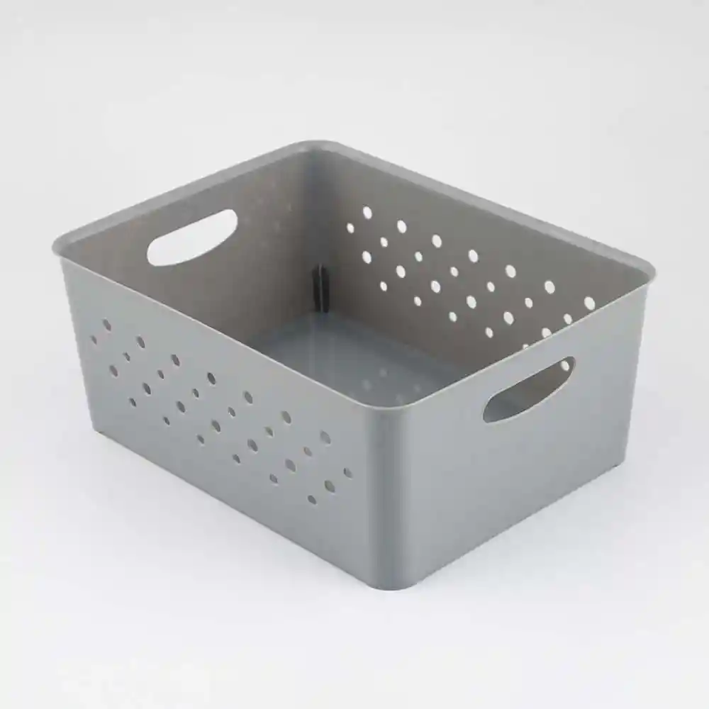 Canastas Great Plastic 30x21x21cm Gris Plastico
