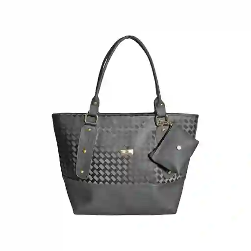Bolso De Hombro Shopping Y Monedero Gala Negro