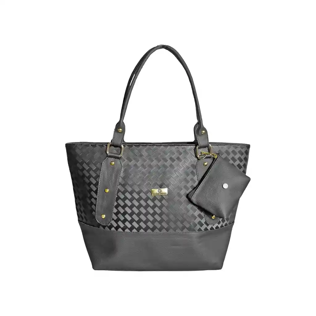 Bolso De Hombro Shopping Y Monedero Gala Negro
