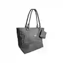 Bolso De Hombro Shopping Y Monedero Gala Negro