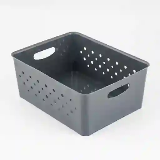 Canastas Great Plastic 30x21x21cm Gris Oscuro Plastico