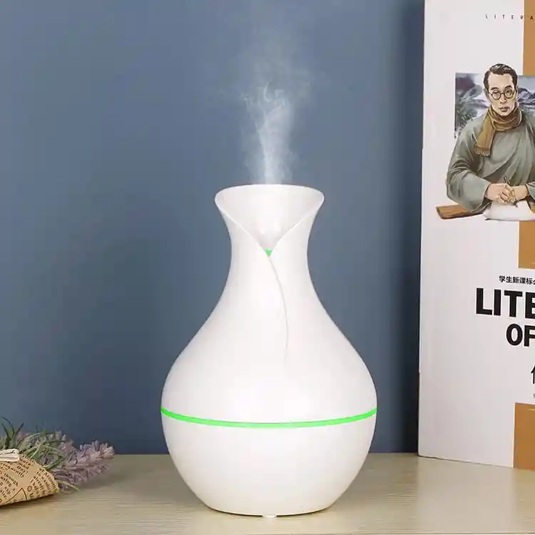 Humidificador Difusor De Aromas Con Luz Led – Diseño Elegante En Color Blanco + Esencia