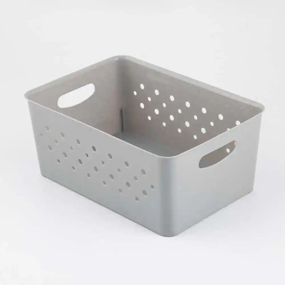 Canastas Great Plastic 25x18x18cm Gris Plastico