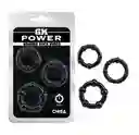 Juego Anillos X3 Pene Beaded Cock Rings - Negro