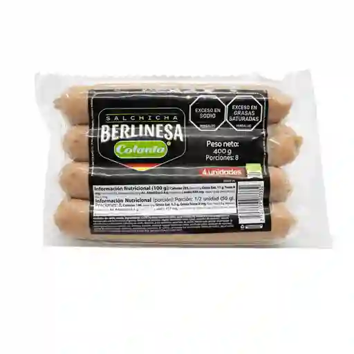 Salchicha Berlinesa Colanta X 400 G