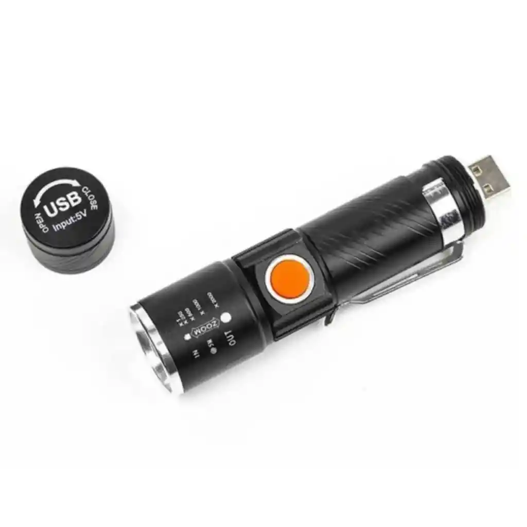 Mini Linterna Led Recargable Usb Bolsillo Camping