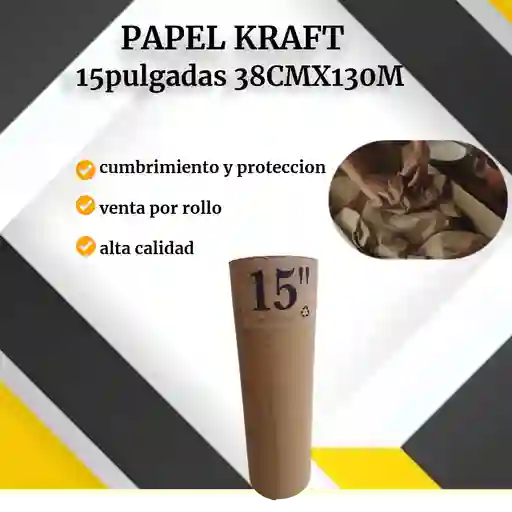 Papel Kraft 15 Pulgadas 38cmx130m -empaque