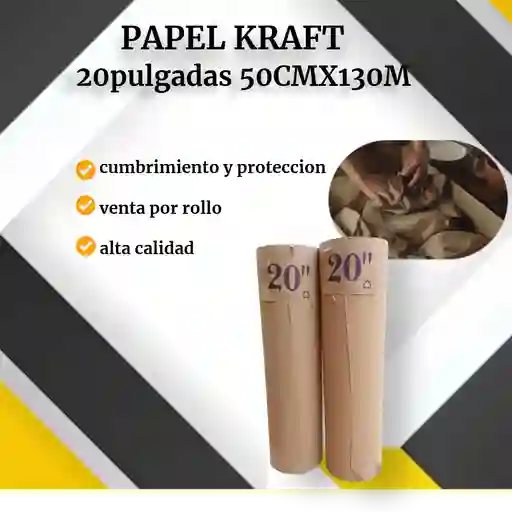 Papel Kraft 20 Pulgadas 50cmx130mtrs-empaque
