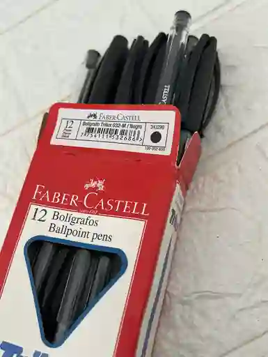 Lapicero Faber Castell Negro Trilux Caja X12