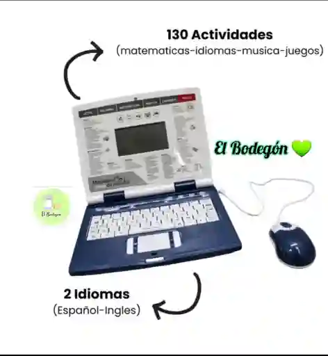 Computador Didáctico Color Azul 130 Funciones Aprende Inglés