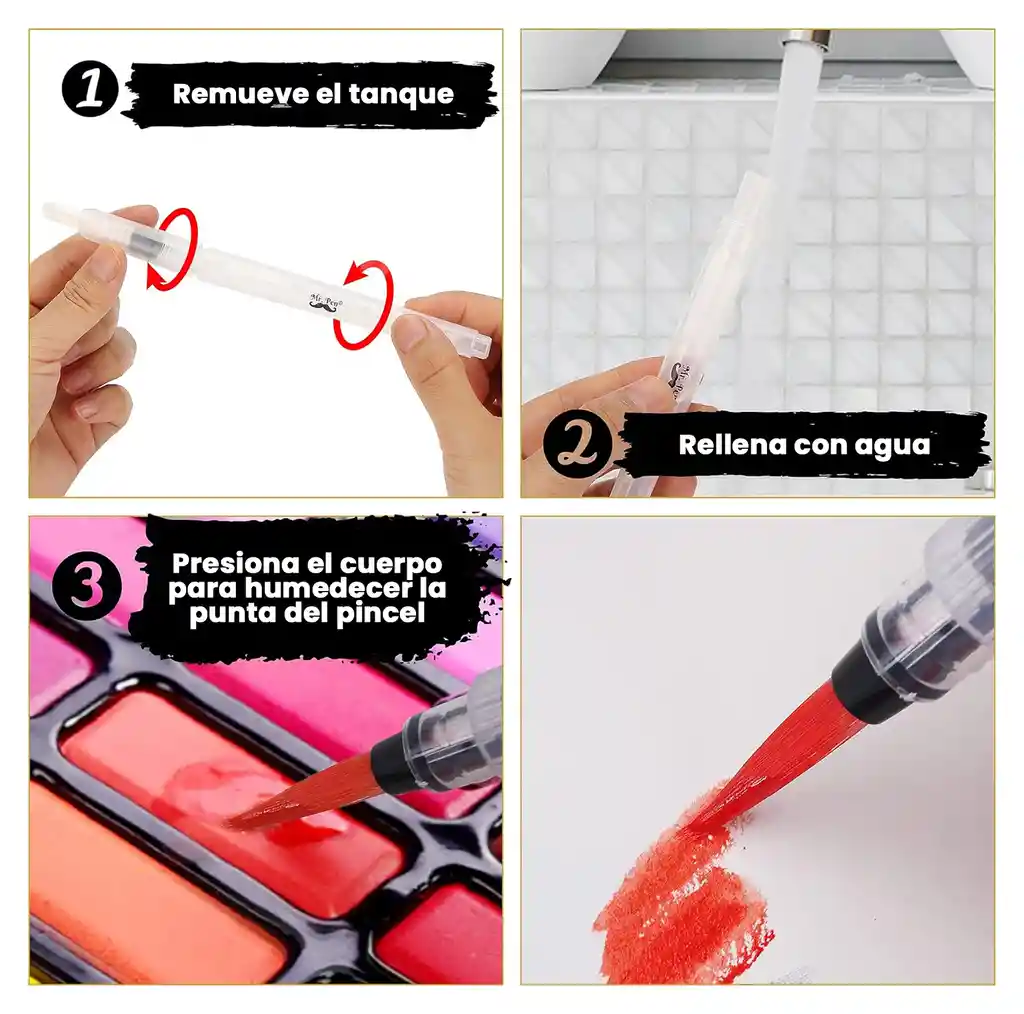 Pinceles Para Acuarela De Tanque Recargables
