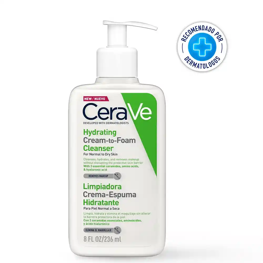 Limpiadora Crema-espuma Hidratante Cerave Piel Normal A Seca 8oz