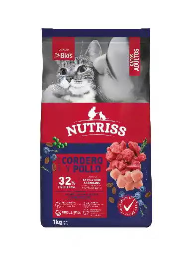 Nutriss Gatos Adultos Cordero Y Pollo X1kg