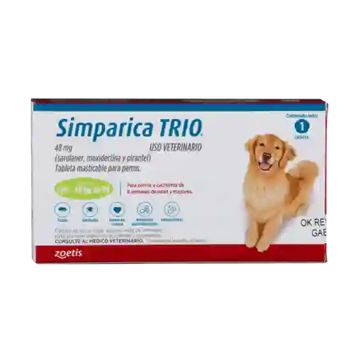 Simparica Trio Tableta Perro - 20 - 40 Kg