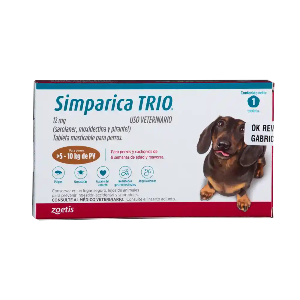 Simparica Trio Tableta Perro - 5 - 10 Kg