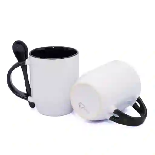 Mug Cuchara 11 Onzas Para Sublimacion Negro