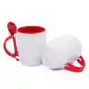Mug Cuchara 11 Onzas Para Sublimacion Rojo