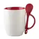 Mug Cuchara 11 Onzas Para Sublimacion Rojo