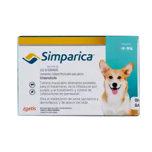 Simparica Tableta Perro - 10 - 20 Kg