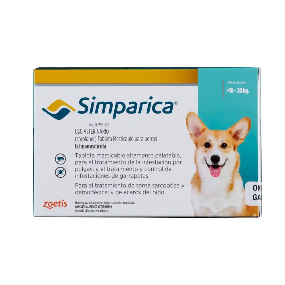 Simparica Tableta Perro - 10 - 20 Kg