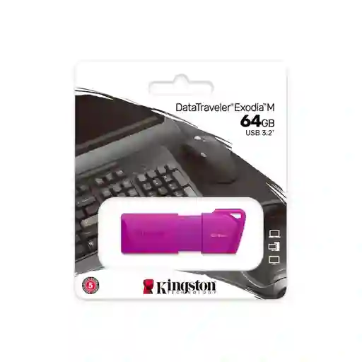 Memoria Usb Kingston Datatraveler 3.2 Dtx M 64gb Morado