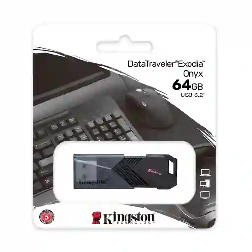 Memoria Usb Kingston Datatraveler 3.2 Dtx M 64gb Negro Mate