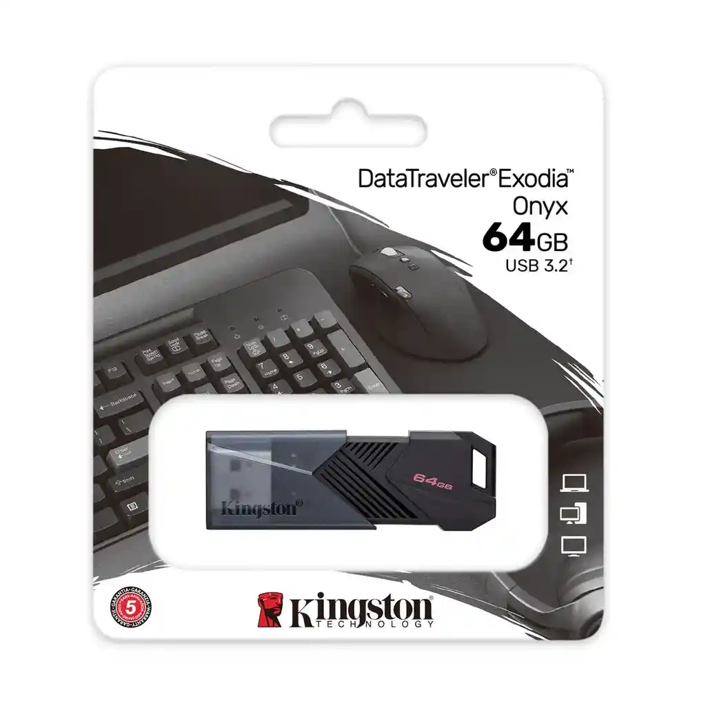 Memoria Usb Kingston Datatraveler 3.2 Dtx M 64gb Negro Mate