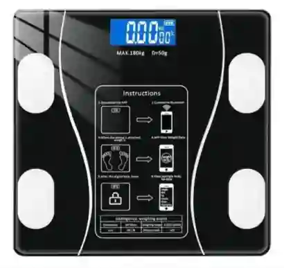 Báscula Corporal Digital De Bioimpedancia, Aplicación Bluetooth, Color Negro