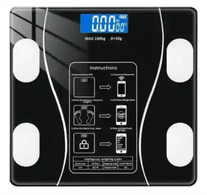Báscula Corporal Digital De Bioimpedancia, Aplicación Bluetooth, Color Negro