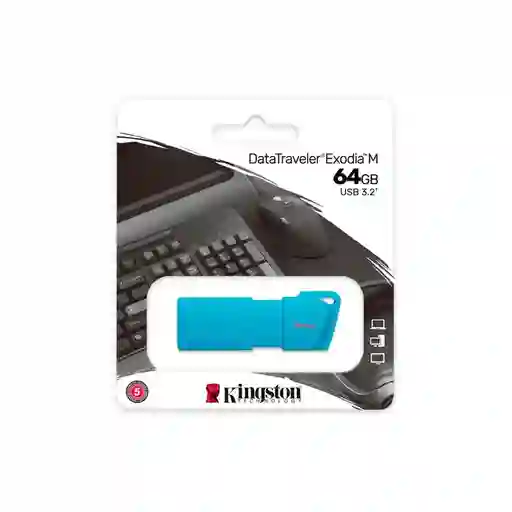 Memoria Usb Kingston Datatraveler 3.2 Dtx M 64gb Turquesa
