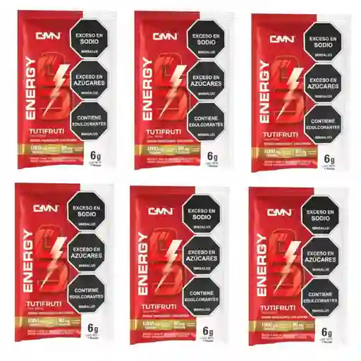 6 Sobres De Energy Up (6g) - Energizante Con Cafeina