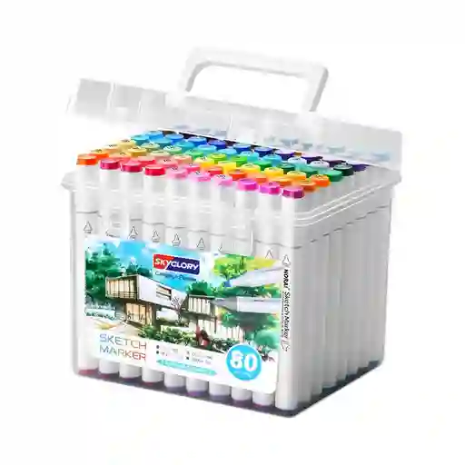 Set X80 Marcadores Doble Punta Sky Glory Nora