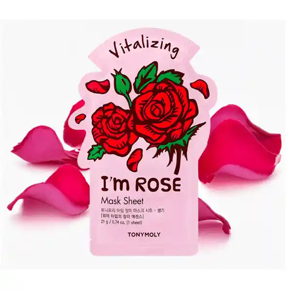 Mascarilla Facial Hidratante Tony Moly I'm Rose 21gr