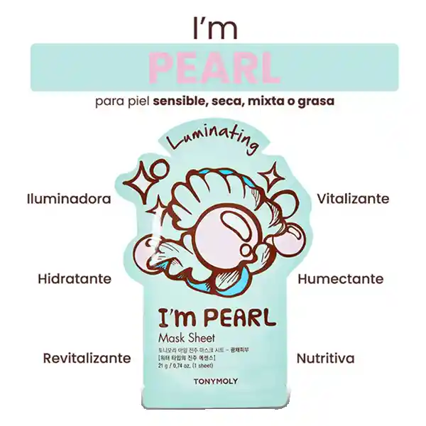 Mascarilla Facial Iluminadora Tony Moly Im Pearl 21 Gr