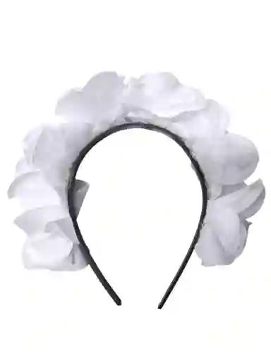 Diadema Corona Flores Blancas Artificiales Fiestas X1