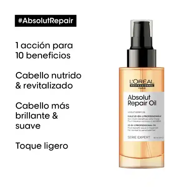 Spray En Aceite Absolut Repair 10 En 1 Cabello Dañado Loreal Professionnel 90ml
