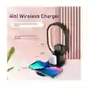 Soporte Base Carga Inalambrica 4 En 1 Para Celular, Reloj, Audifonos Y Lampara