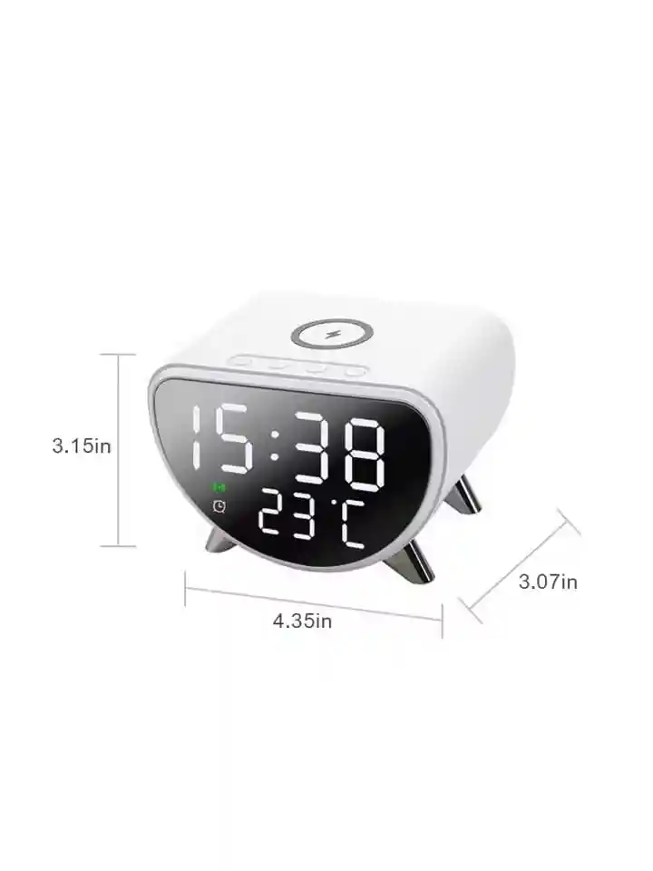 Reloj Despertador Digital Con Base Carga Inalámbrica