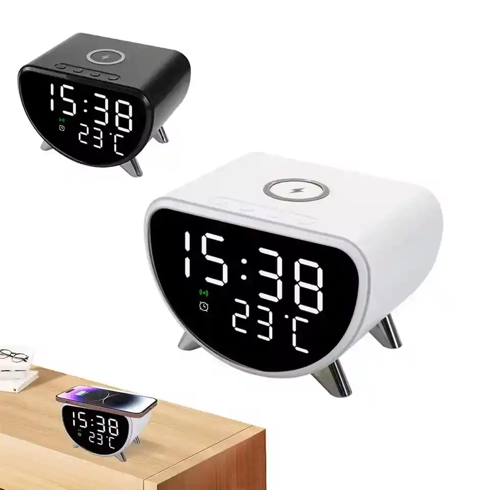Reloj Despertador Digital Con Base Carga Inalámbrica