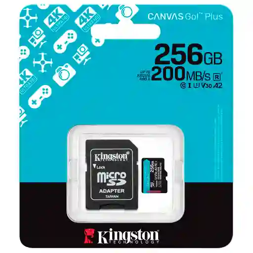 Memoria Micro Sd Kingston 256gb Canvas Go! Plus (v30 A2)