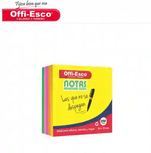 Taco Notas Adhesivas Pack De 250 Hojas Colores Neón 76x76 Mm