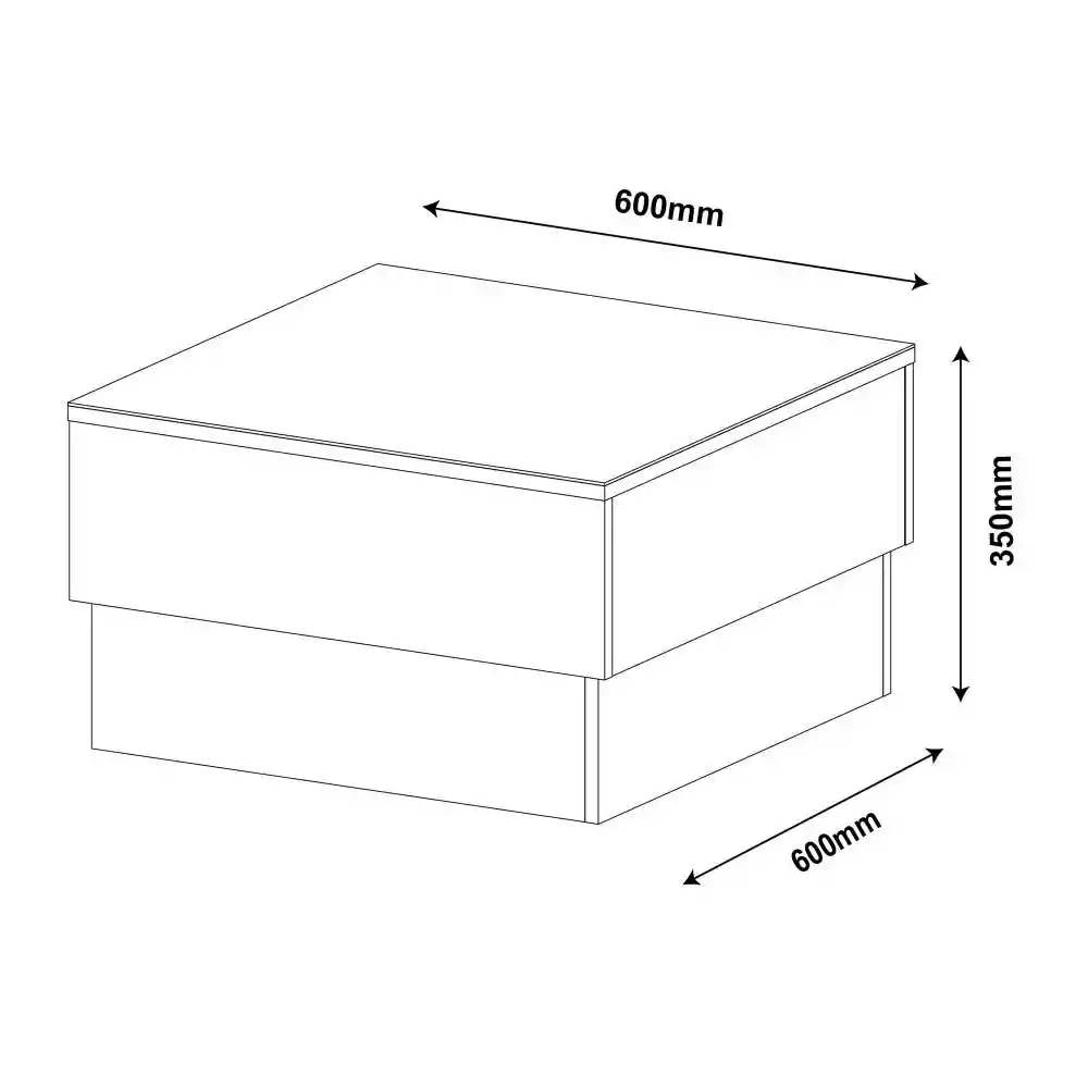 Mesa Auxiliar Bertolini 60x60x35cm Cafe Mdp
