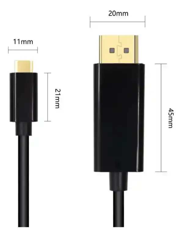 Cable Usb Tipo C A Displayport 1.4 8k 4k 2k 2 Metros 120 144