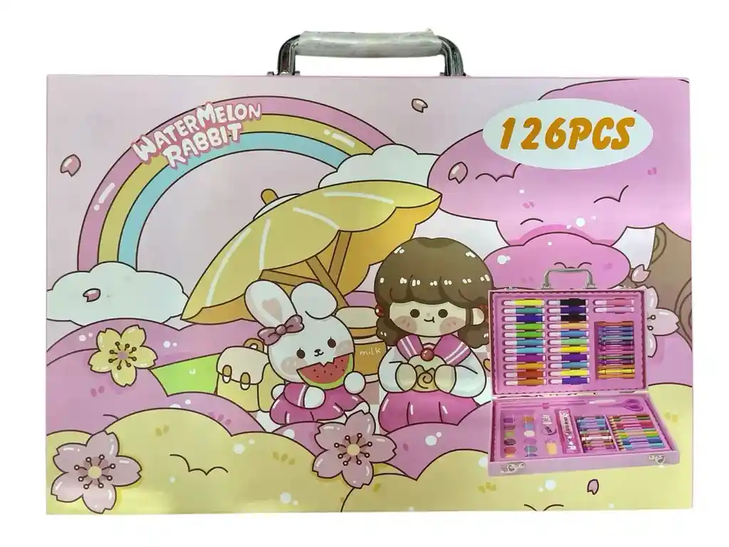 Set De Arte Para Niños De 126 Piezas Anime Rosa