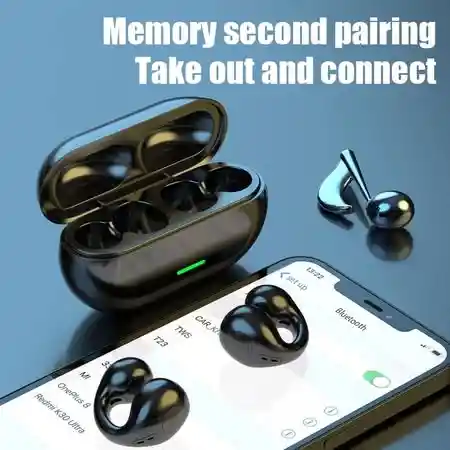 Auriculares Inalambricos Para Gym/audifonos Bluetooth Para Entrenar/audinos Tipo Arete De Conducción Osea/ Clip De Oreja Bluetooth