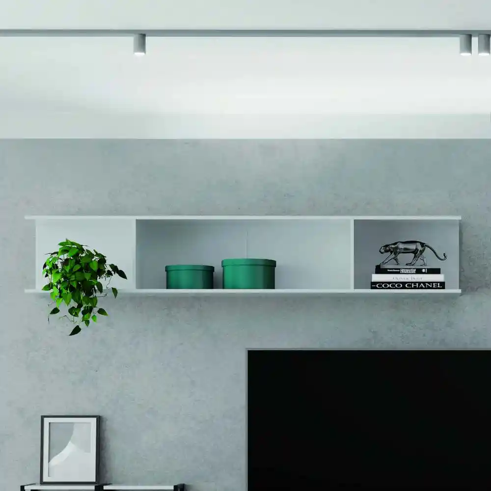 Repisa Bertolini 78x27x22cm Blanco Mdp