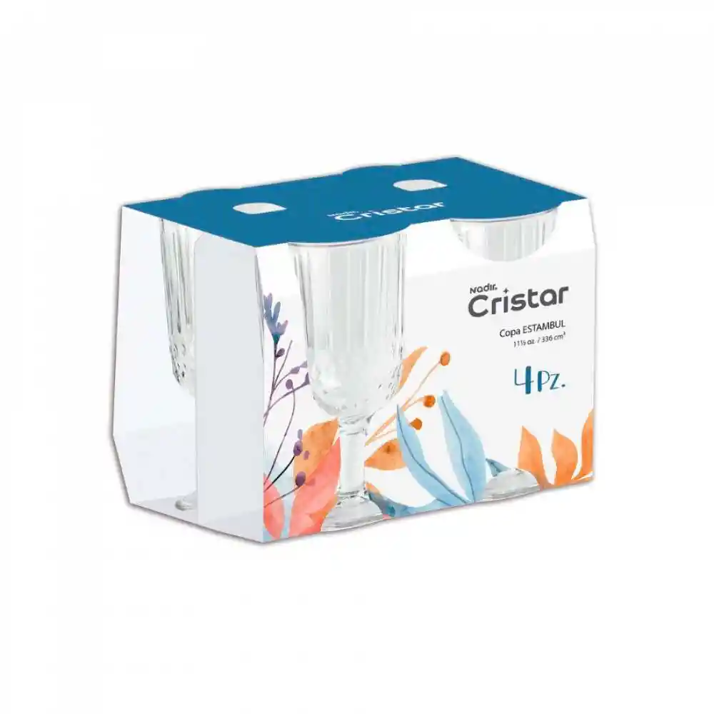 Copa Agua Cristar Estambul 336 Ml - 4 Und Vidrio