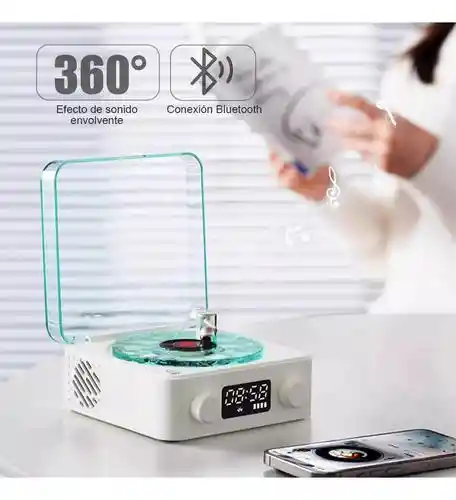 Reproductor De Discos Retro Con Sonido Pequeño Inalámbrico