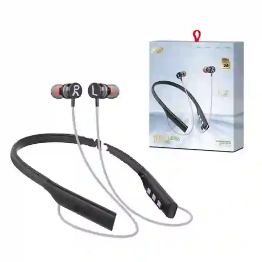 Audífono Bluetooth Cuellera Kl28 Nuevo Color Negro