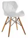 Silla Eames Tapizada Anatomica Patas Madera Premium Estructura